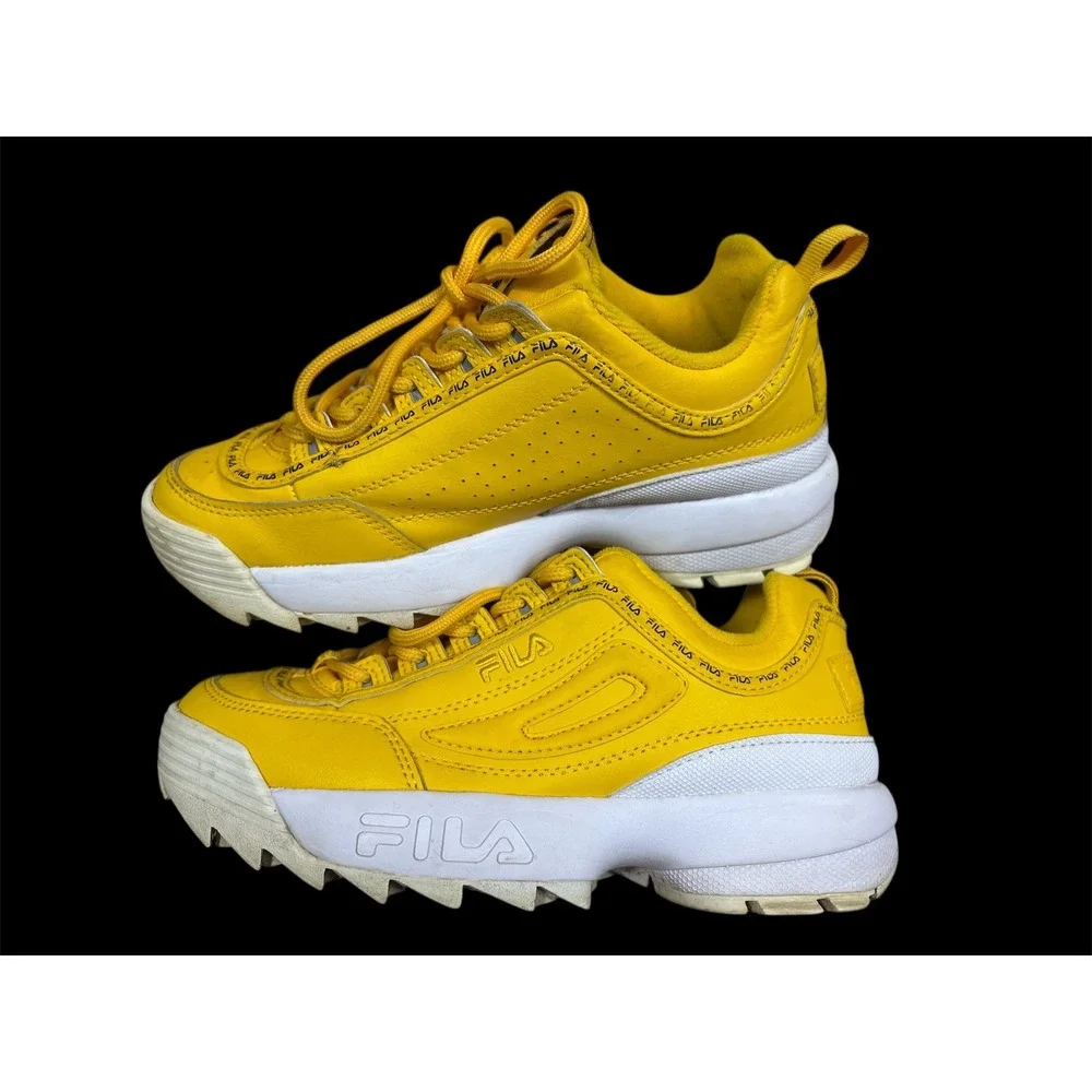 Fila‎ Disruptor II Yellow Chunky Platform Sneakers Size US 6 EUR 38.5